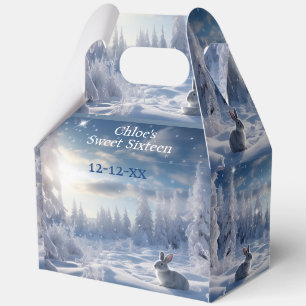 Sweet 16 Winter Wonderland Snow Bunny Forest   Favour Box