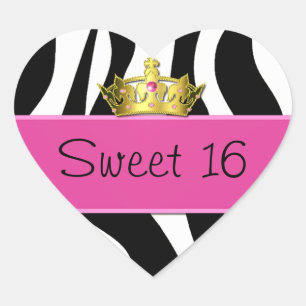 Sweet 16 Zebra Print Sticker