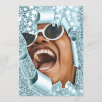 Sweet 16th 15th Bridal Shower 3D Blue Graduate