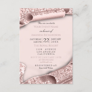 Sweet 16th Birthday Bridal Graduate Rose Photo Invitation