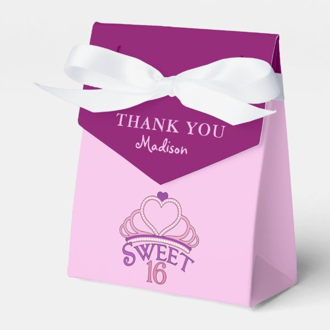 Sweet 16th Birthday Party Thank You Custom Favour Box (Front Side)
