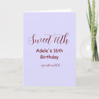 Sweet 16th birthday purple pastel mauve retro name