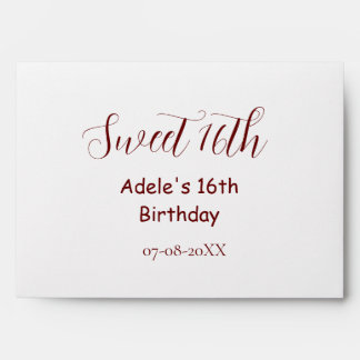 Sweet 16th birthday purple pastel mauve retro name envelope