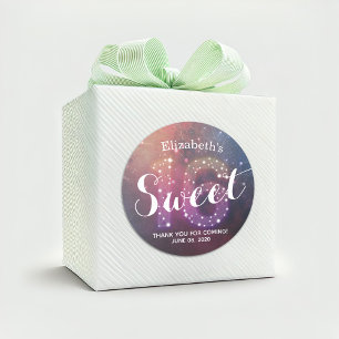 Sweet 16th Birthday Thank You Stars Constellations Classic Round Sticker