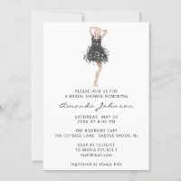 Sweet 16th Bridal Shower Black Grey Dress White