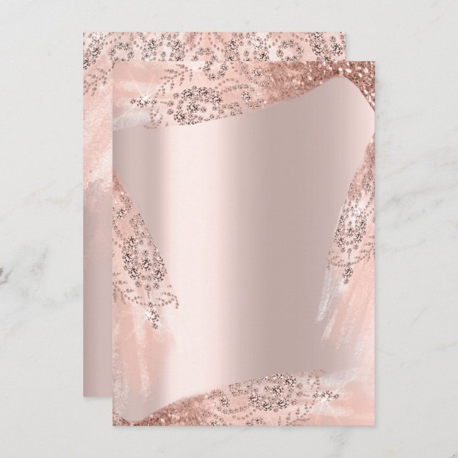 Sweet 16th Bridal Shower Dress Rose Gold Invitation (Front/Back)
