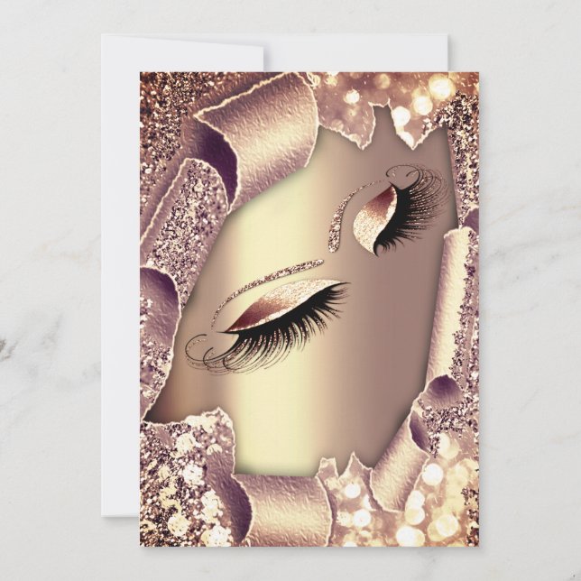 Sweet 16th Bridal Shower ROSE GOLD MAKEUP Invitation (Back)