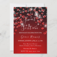 Sweet 16th Elisabeth Red Grey Silver Ombre Photo