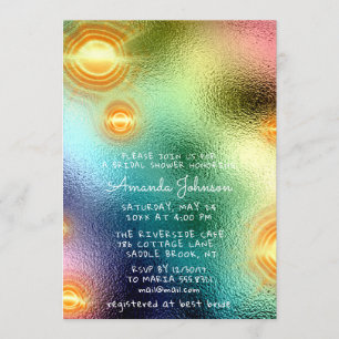 Sweet 16th Holograph Futuristic Rainbow Spark Invitation
