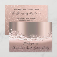 Sweet 16th Party Rose Gold Glitter Bridal Shower