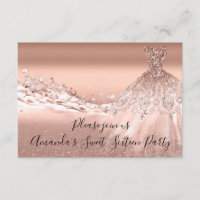 Sweet 16th Party  Rose Gold Glitter Ocean Bridal