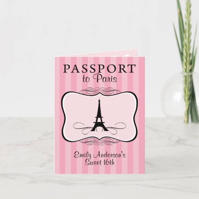 Sweet 16th Passport Invitation (Front)