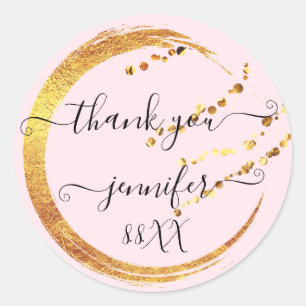 Sweet 16th Thank You Save The Date Pink Pastel Classic Round Sticker