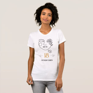 Sweet 18 Queen Anime Girl with Pink Bow T-Shirt