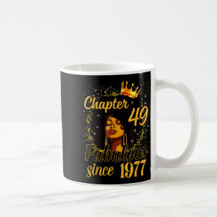Sweet 49 afro queen fabulous since 1977 birthday coffee mug