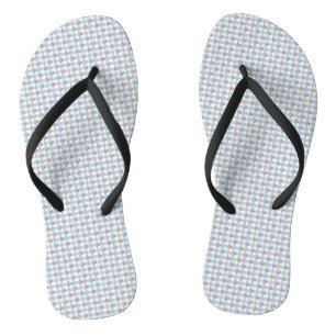 Sweet 50s Retro Rosebud Blue Gingham Check Jandals