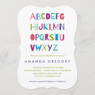 Sweet ABC Modern Baby Shower Invitation
