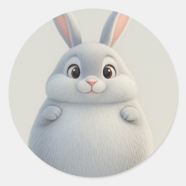 Sweet Adorable Cartoon Bunny Sticker (Front)