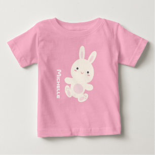 Sweet Adorable Cute Bunny Rabbit Custom Name Baby T-Shirt