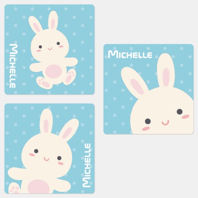 Sweet Adorable Cute Bunny Rabbit Pastel Blue Kids (Group)