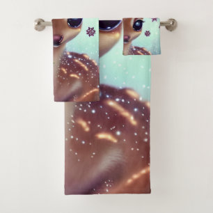 Sweet and Adorable Baby Deer Bath Towel Set