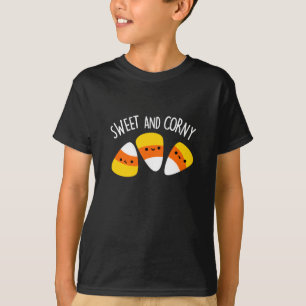 Sweet And Corny Funny Corn Kernels Pun Dark BG T-Shirt