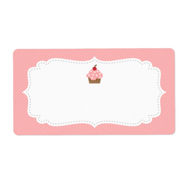 Sweet and Elegant Pink Cupcake Label (Front)