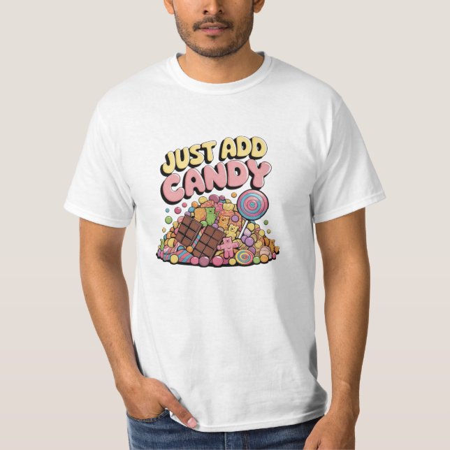Sweet and Funny Candy Lover Graphics T-Shirt (Front)