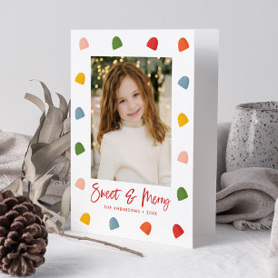 Sweet and Merry Gumdrops Photo Holiday Card