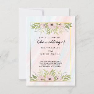 Sweet and Pink Floral Wedding  Invitation