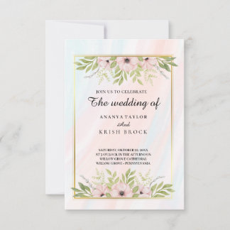 Sweet and Pink Floral Wedding  Invitation