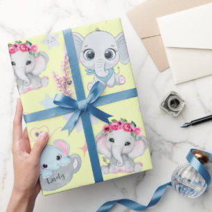 Sweet and Playful Baby Elephants: Perfect Wrapping Paper
