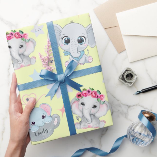 Sweet and Playful Baby Elephants: Perfect Wrapping Paper (Gifting)