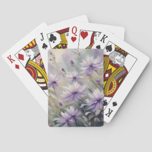 Sweet and Romantic Purple Flowers Playing Cards