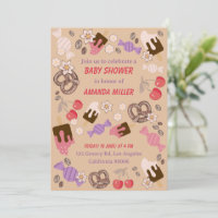 Sweet and Salty Baby Shower Treats Beige Pattern