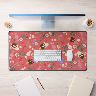 Sweet and Salty Treats Red Pattern Desk Mat