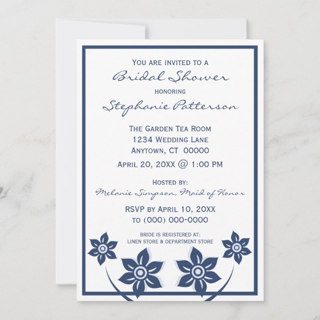 Sweet and Sassy Flowers Bridal Shower Invitation (Front)