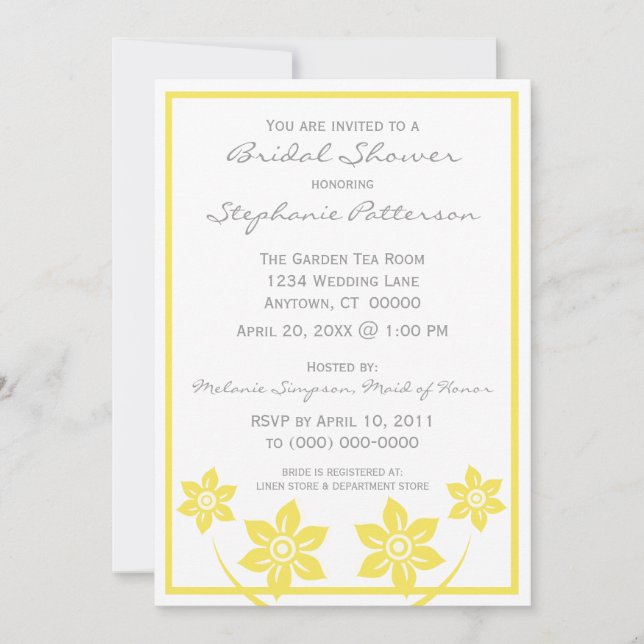 Sweet and Sassy Flowers Bridal Shower Invitation (Front)