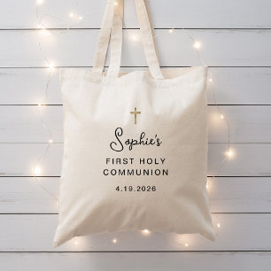 Sweet and Simple   Faux Gold First Holy Communion Tote Bag