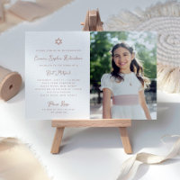 Sweet and Simple Faux Rose Gold Photo Bat Mitzvah