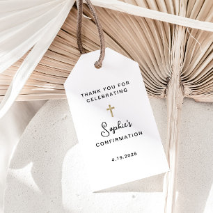 Sweet and Simple   Gold Cross Confirmation Gift Tags