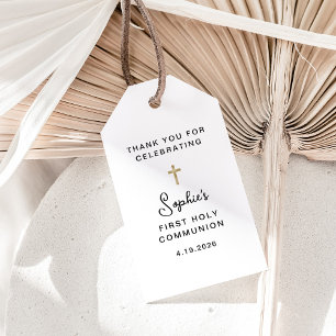 Sweet and Simple Gold First Holy Communion Gift Tags