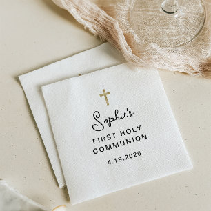 Sweet and Simple   Gold First Holy Communion Napkin