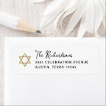 Sweet and Simple | Gold Star of David Bat Mitzvah<br><div class="desc">These simple and stylish,  black and white Bat Mitzvah return address labels feature whimsical,  vintage style script typography and a faux gold Star of David. An elegant,  classic minimalist look that is still unique and contemporary.</div>