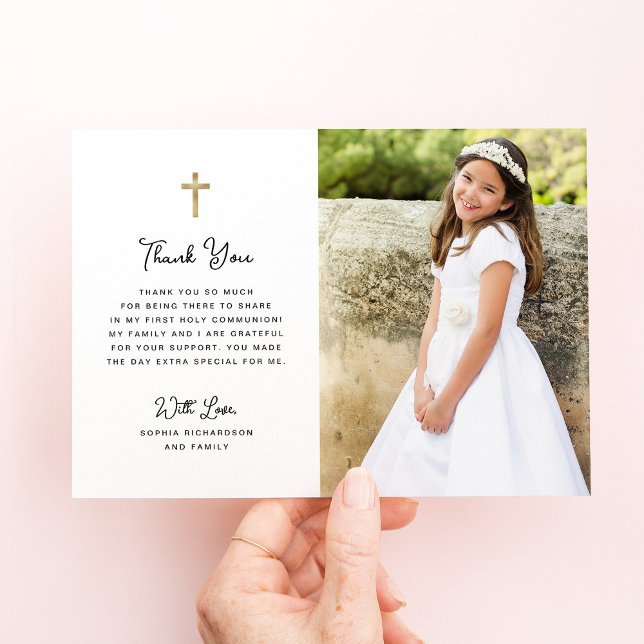 Sweet and Simple | Photo First Holy Communion Thank You Card (Creator Uploaded)