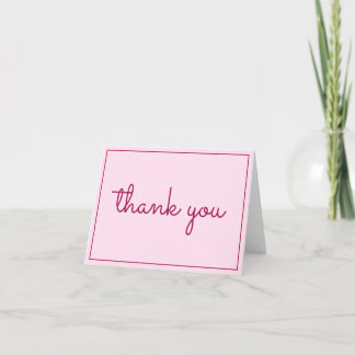 Sweet and Simple Pink Thank You Card