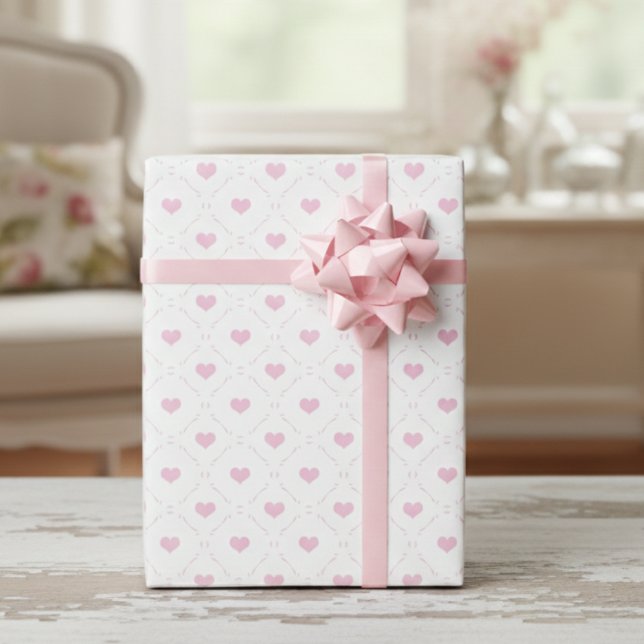 Sweet And Soft Pink Petite Hearts Wrapping Paper (Sweet And Soft Pink Petite Hearts Wrapping Paper)