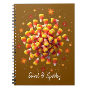 Sweet and Spooky Candy Corn Pattern Halloween Notebook