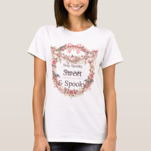 Sweet and Spooky Coquette Halloween Pumpkin T-Shir T-Shirt