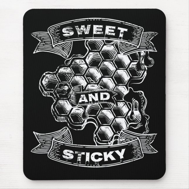 Sweet and Sticky Honey Honeycomb Beekeeper Bees Mouse Pad (Front)